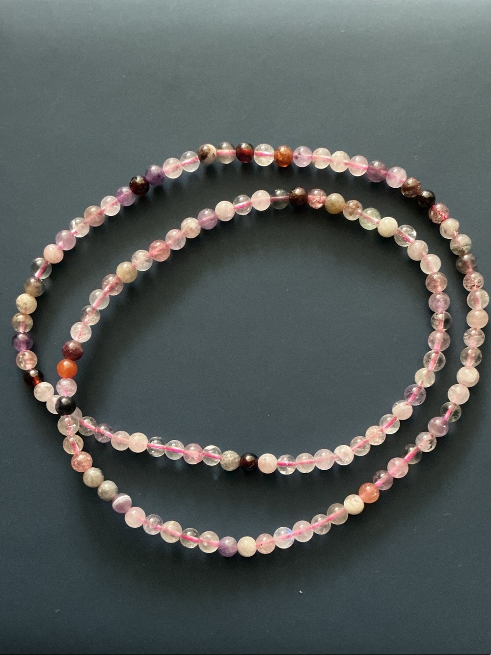 Multi-Tone Pink Beaded Wrap Necklace